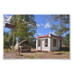 Historic Self-Service Gas Station, Texas Photo Print