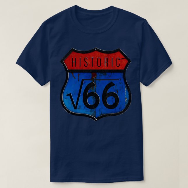 Historic Square Root of 66 Route T-Shirt (Design Front)