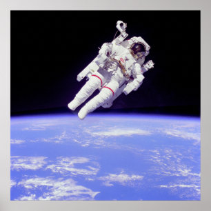 Historic Untethered Space Walk Poster