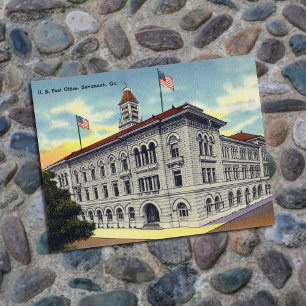 Historic US Post Office Building Savannah GA Postcard