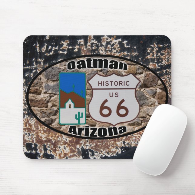 Historic US Route 66 Oatman Arizona Mouse Pad (With Mouse)