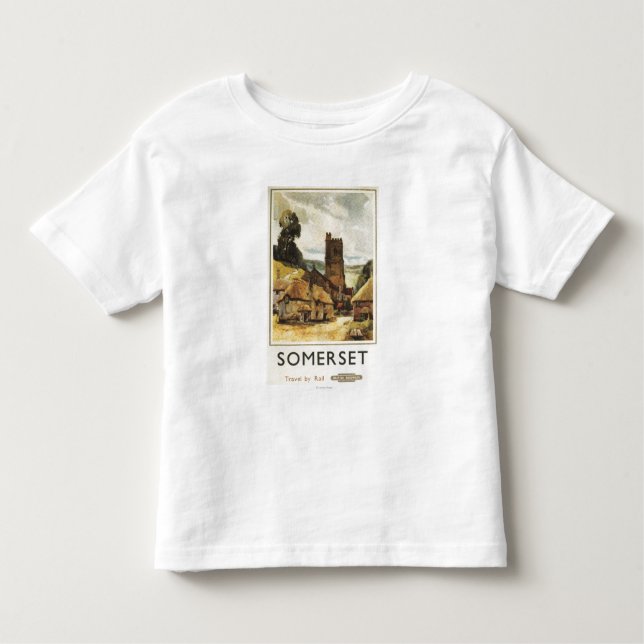 Historic Village Scene British Railway Poster Toddler T-Shirt (Front)