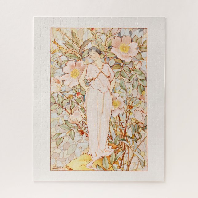 Historic Vintage Nouveau Flower Fairy Jigsaw Puzzle (Vertical)