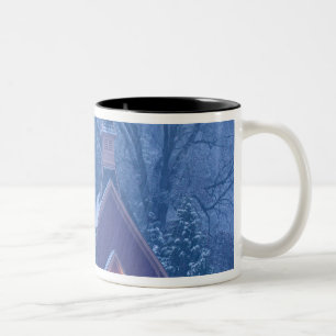 Historic Yosemite Valley Chapel during heavy Two-Tone Coffee Mug