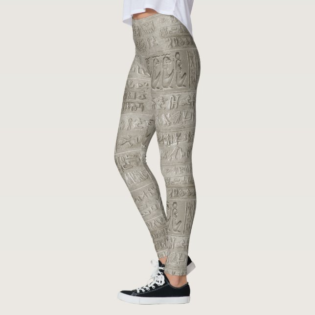 Historical Ancient Sandy Egyptian Hieroglyphics  Leggings (Left)