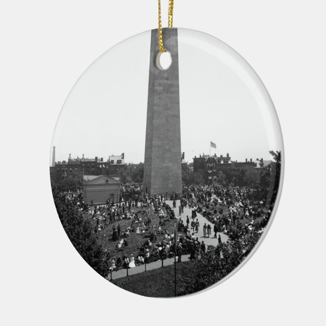 Historical Bunker Hill Monument Photograph Ceramic Tree Decoration (Left)