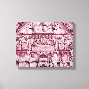 Historical, Christian sculptures Notre Dame Paris Canvas Print
