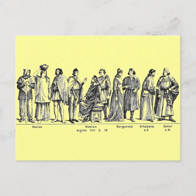 Historical Costumes Postcard (Front)