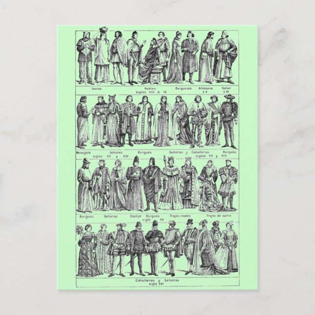 Historical Costumes Postcard (Front)