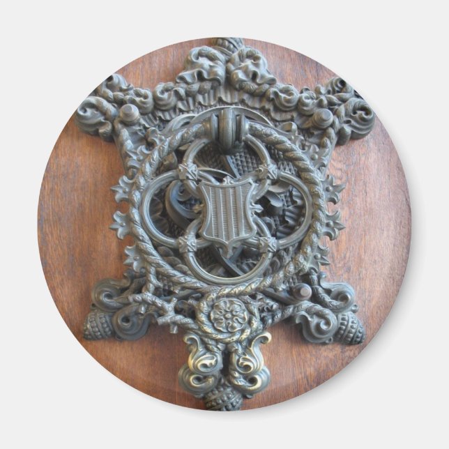 Historical Door Knocker On The Gate To Hluboka Cas Magnet (Front)