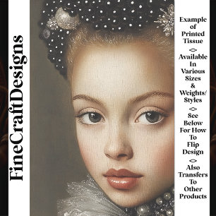 Historical Fantasy Portrait Woman BG2 Decoupage Tissue Paper