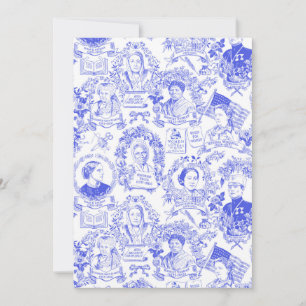 Historical Feminist Pioneers Blue Toile Card
