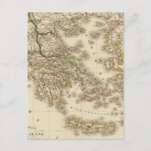 Historical Greece, Paris atlas map Postcard
