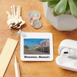 Historical Hawaii Plantation Town Honomu Nostalgic Key Ring
