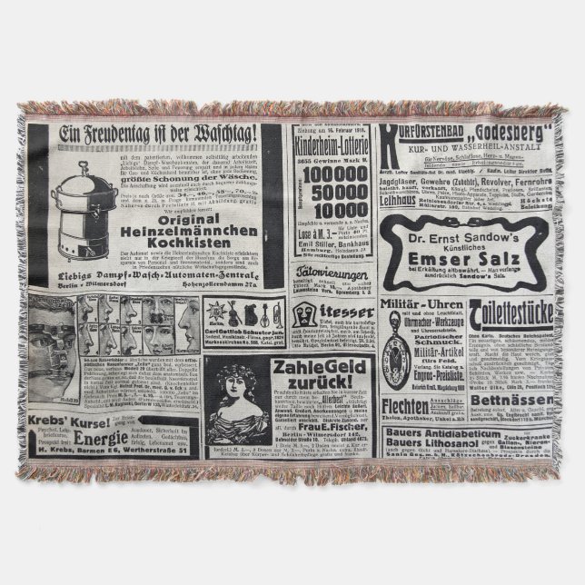 Historical Kiev: 1917 Newspaper Illustration Throw Blanket (Front)