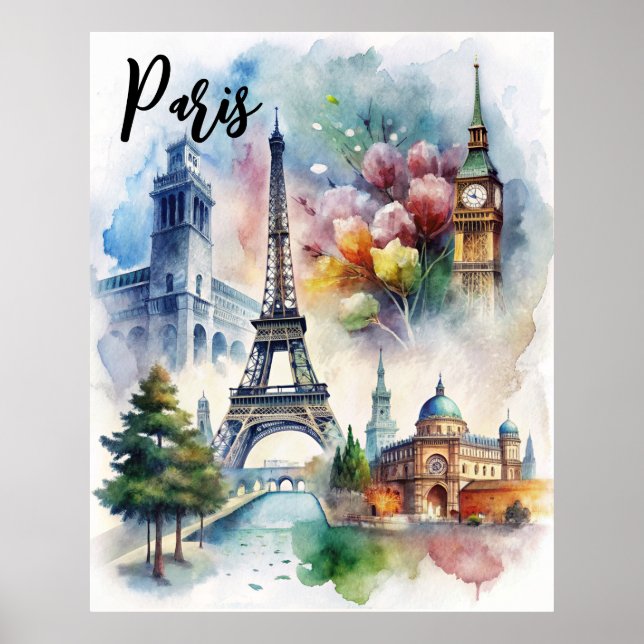 Historical Landmarks of Paris Poster (Front)