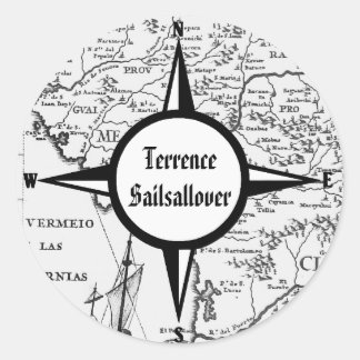 Historical Map Mexico California 1702 bookplate Classic Round Sticker