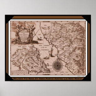 Historical Map Mexico California 1702 poster/print Poster