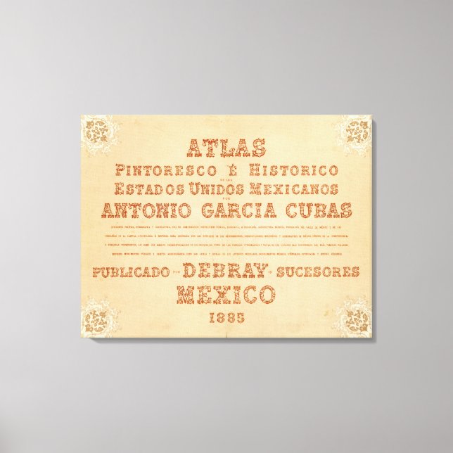 Historical Map Title Page Canvas Print (Front)