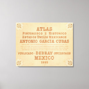 Historical Map Title Page Canvas Print