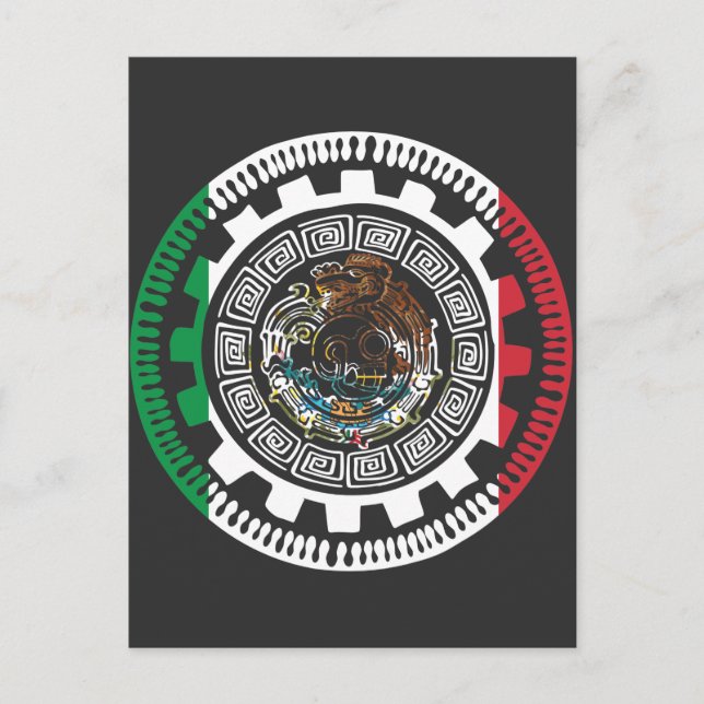 Historical Mexican Aztec Mexico Maya Calendar Postcard (Front)