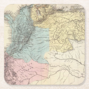 Historical Military Maps of Venezuela Square Paper Coaster