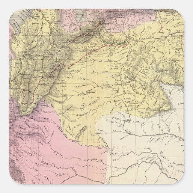 Historical Military Maps of Venezuela Square Sticker (Front)