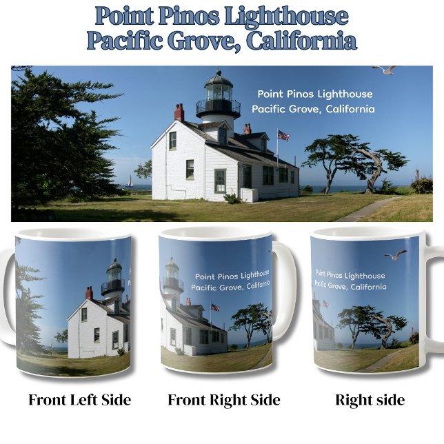 Historical Point Pinos Lighthouse California Coffee Mug (Historic Point Pinos Lighthouse Pacific Grove, California Mug)