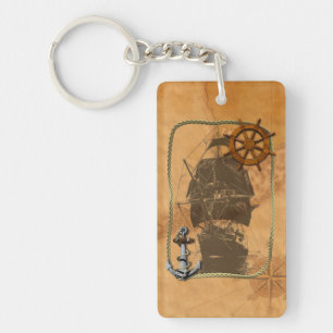 Historical Sailing Ship Key Ring