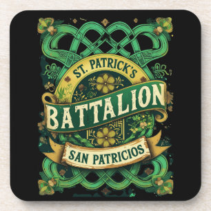 Historical Saint Patricks Battalion Celtic Skull Coaster