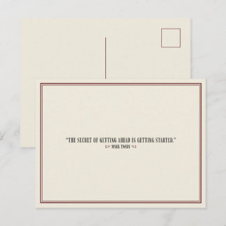 Historical Wit - Mark Twain Quote Getting Ahead Postcard