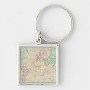 Historical World Map 2 Key Ring