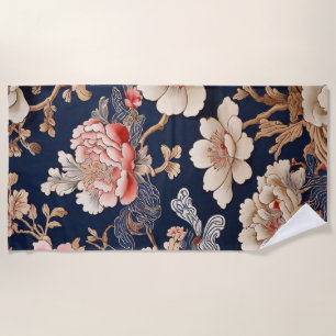 Historisches chinesisches Stoffmuster Beach Towel