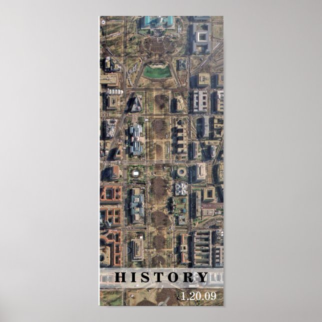 HISTORY: Aerial view of Obama Inauguration in DC Poster (Front)