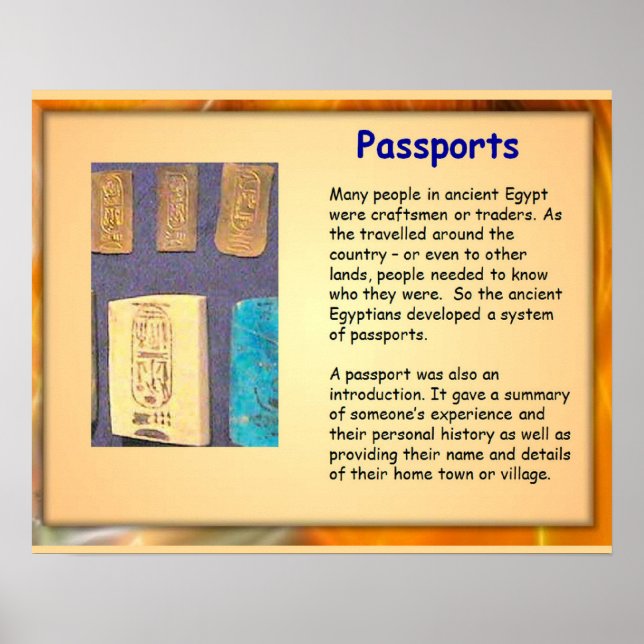 History, Ancient Egypt, Egyptian Passports Poster (Front)