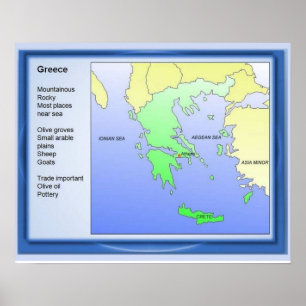 History, ancient Greece, Map Poster