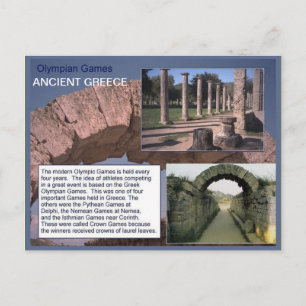 History, Ancient Greece, Olympian Games Postcard