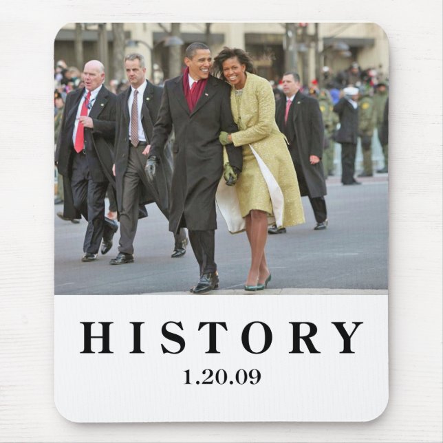 HISTORY: Barack and Michelle Obama Inauguration Mouse Pad (Front)