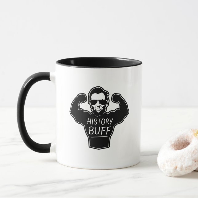 History buff funny coffee mug (With Donut)