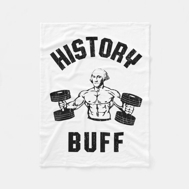 History Buff Funny George Washington Workout , Sma Fleece Blanket (Front)
