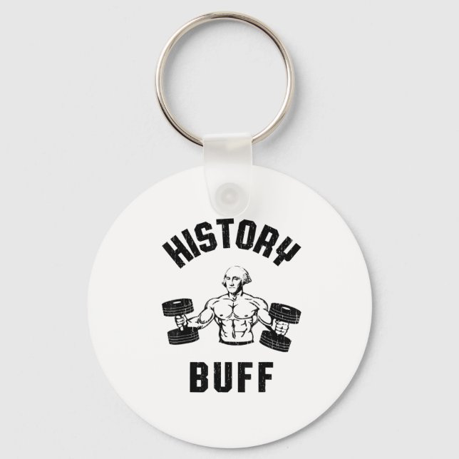 History Buff Funny George Washington Workout , Sma Key Ring (Front)