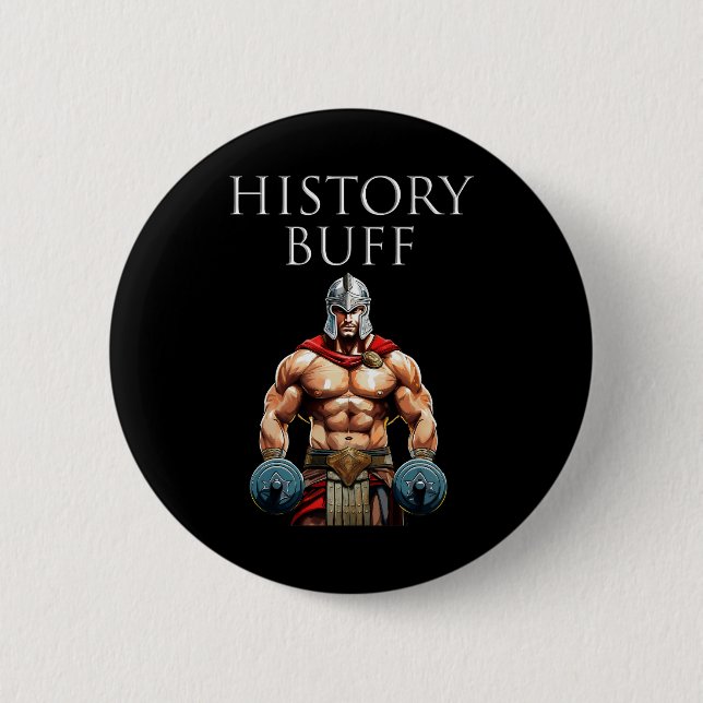 History Buff Roman Centurion 6 Cm Round Badge (Front)