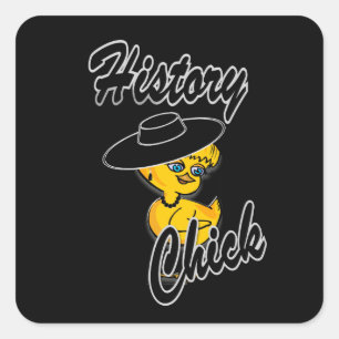 History Chick #4 Square Sticker