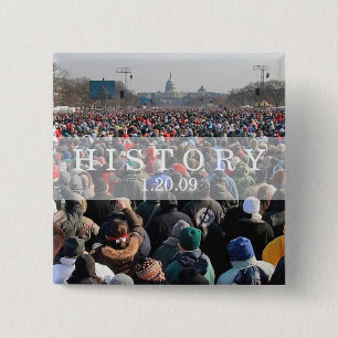 HISTORY: Crowd at Inauguration Ceremony 15 Cm Square Badge