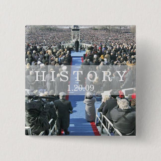 HISTORY: Crowd at Inauguration Ceremony 15 Cm Square Badge