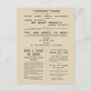 History, Facsimile header from Wipers Times 1917 Postcard