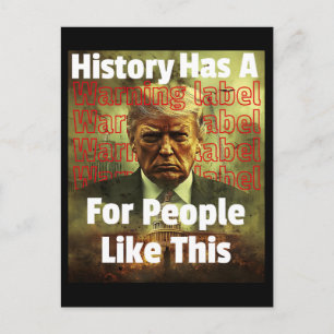History Has A Warning Label Political Satire Holiday Postcard