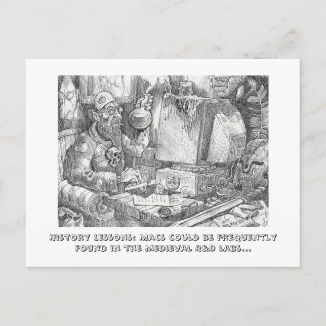 History Lessons about Macs Postcard (Front)