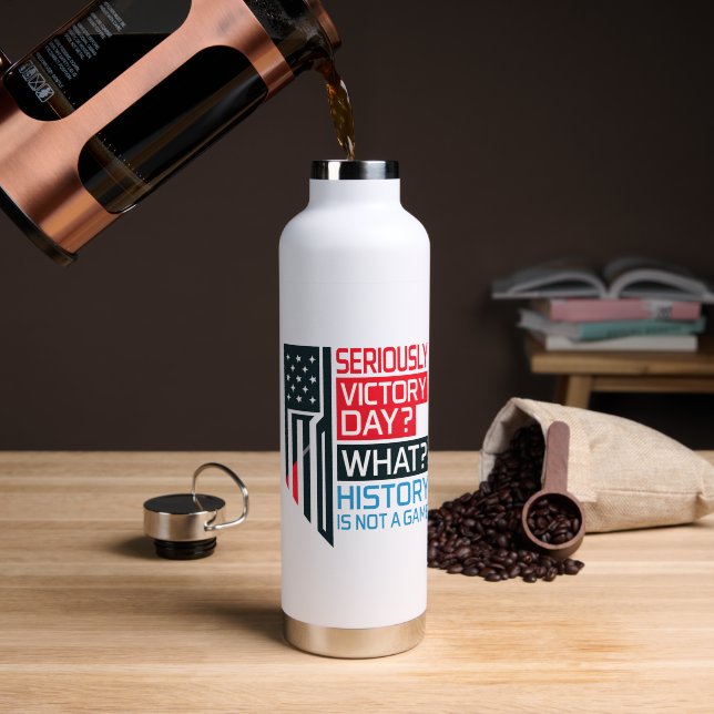 History Matters – Bold Political Statement Art Water Bottle (Coffee (Rotated))
