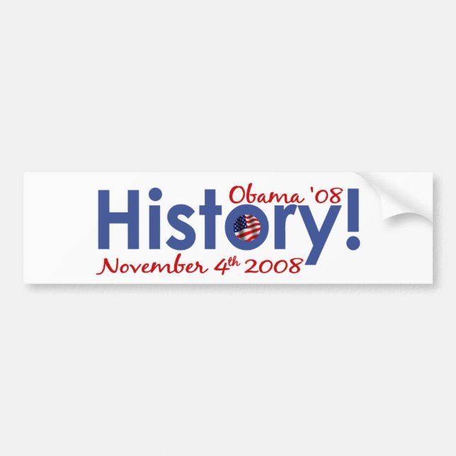 History Obama Wins 2008 Bumper Sticker (Front)